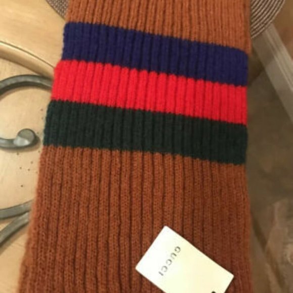 Gucci Crazy Lady Knit Scarf Brown Fringe Scarf - Picture 9 of 12